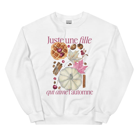 une fille d'automne • coton ouaté fit unisex • blanc